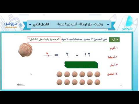 الاول الابتدائي/ الفصل الدراسي الثاني 1438 | الرياضيات| احل المسالة(اكتب جملة عددية)