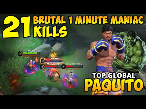 1 Minute Maniac Paquito Aggresive Build 21 Kills Top Global Paquito Mobile Legends