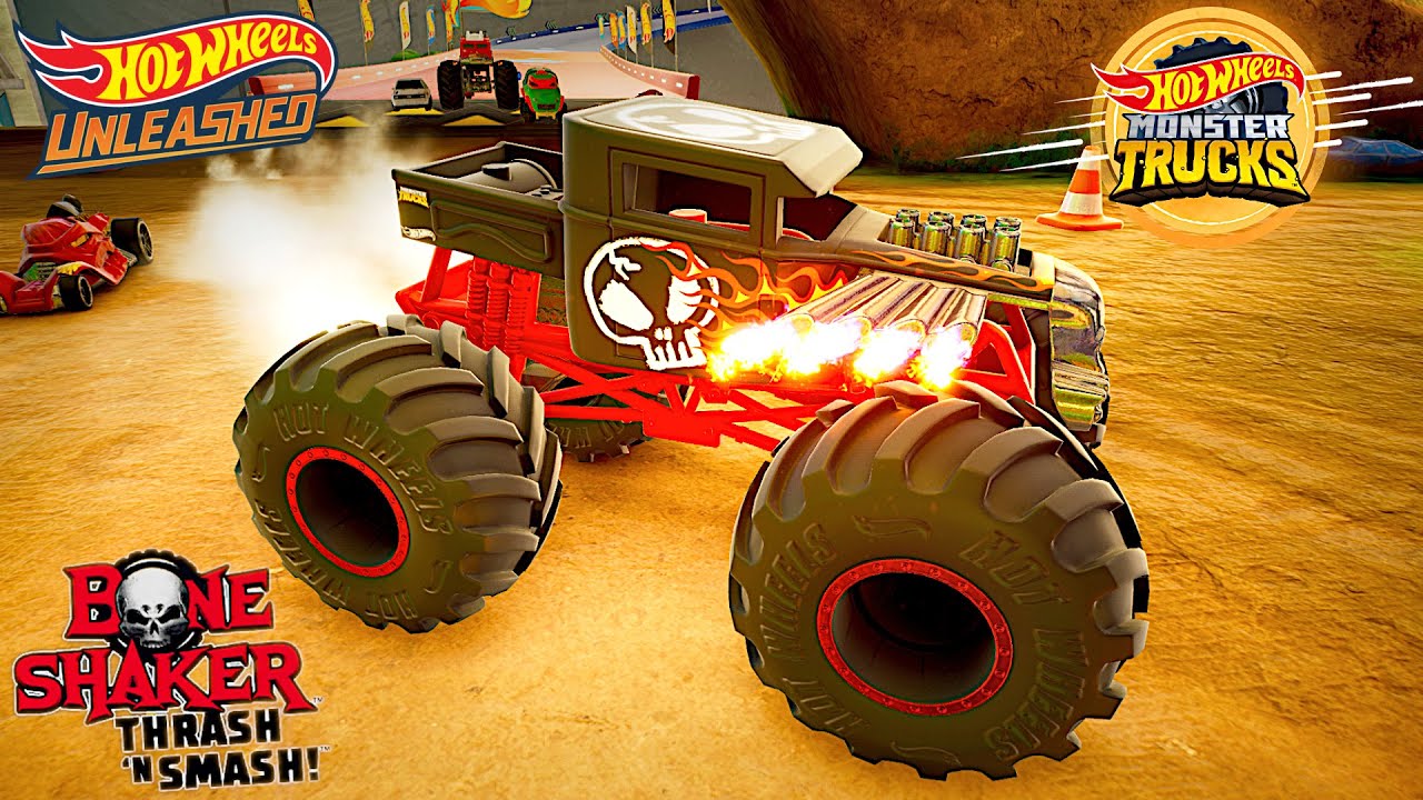 HOT WHEELS UNLEASHED – New Car Monster Bone Shaker - Monster Truck Expansion Event 3 – Diorama Race