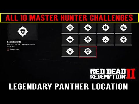 Red Dead Redemption 2 All 10 Master Hunter Challenges Guide - Legendary Panther Location