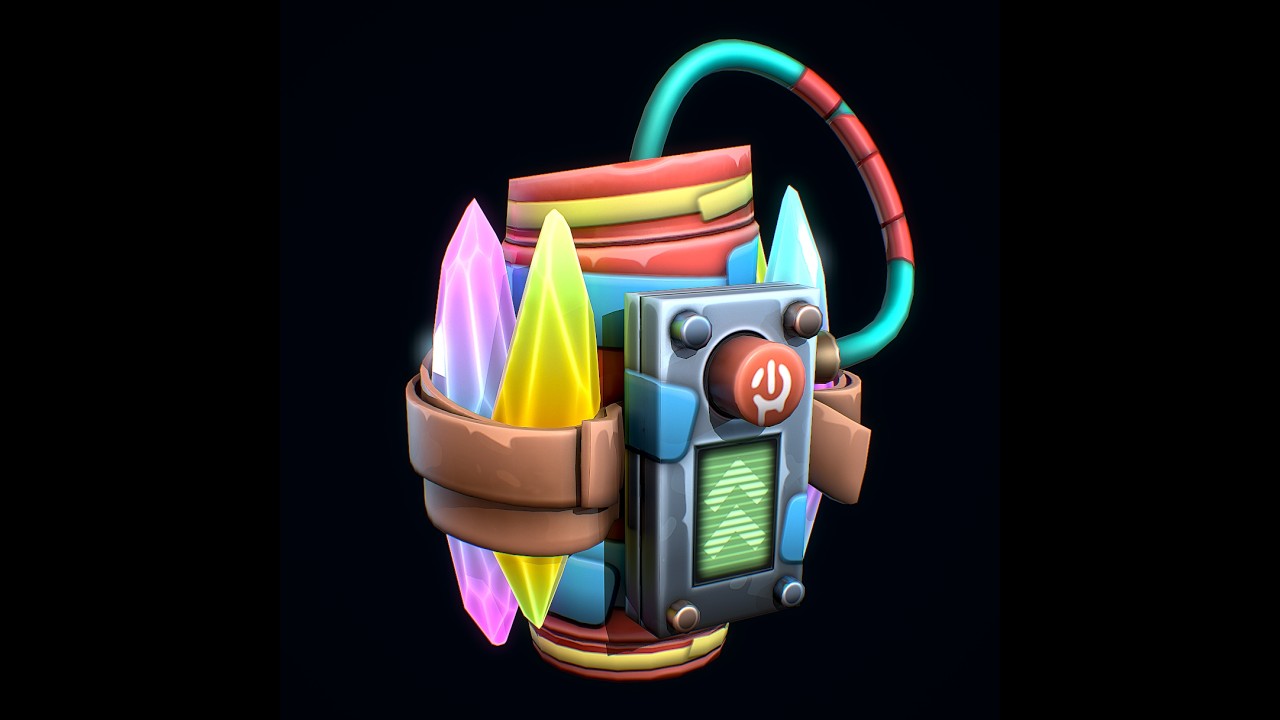 Stylized Crystal Shard Bomb 3D Model