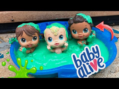 NEW Baby alive crib life dolls Swimming in slime!