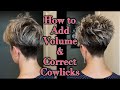 How To Get More Volume At The Crown Correct Cowlicks Pixie Hair Tutorial