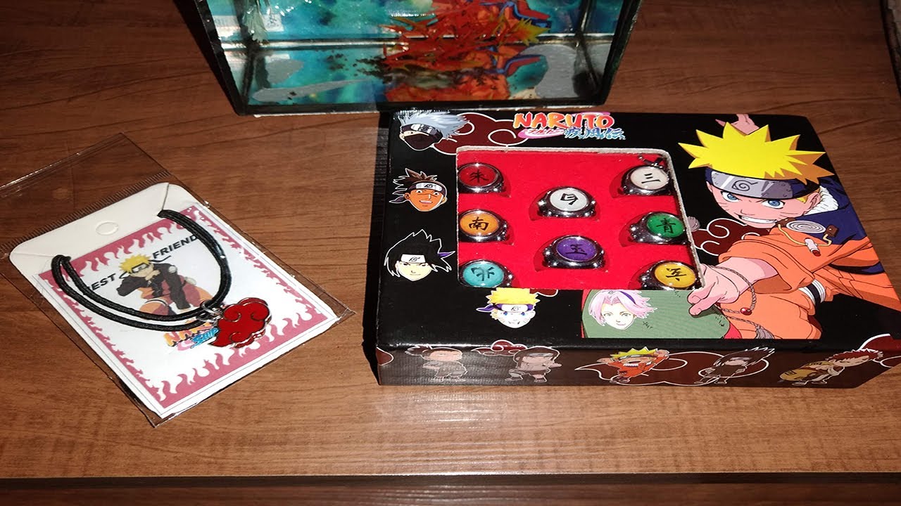 Anéis Akatsuki Naruto Caixa Com 10