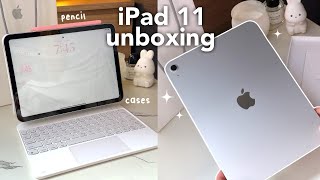 iPad 11th gen aesthetic unboxing (A16 chip) 📦 accessories, apple pencil alternative, customization!🎀