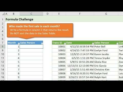 Excel Formula Challenge Find The First Transaction For Each Month