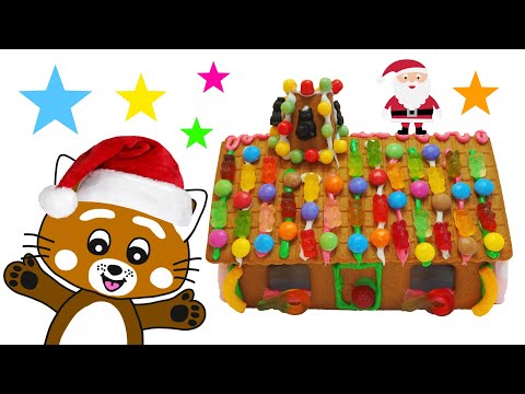 Pukkins gör ett roligt pepparkakshus med godis - Lek med oss - Pukkins jul