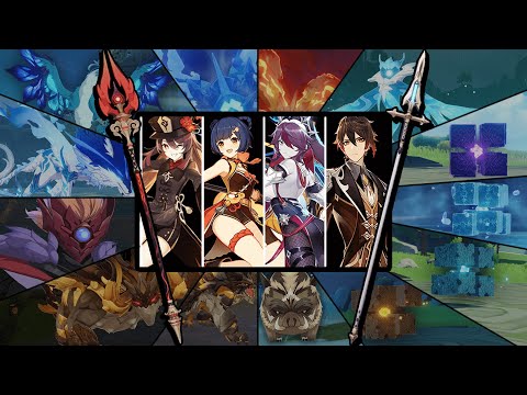 Full Polearm Party Against All Bosses In The Game - Genshin Impact