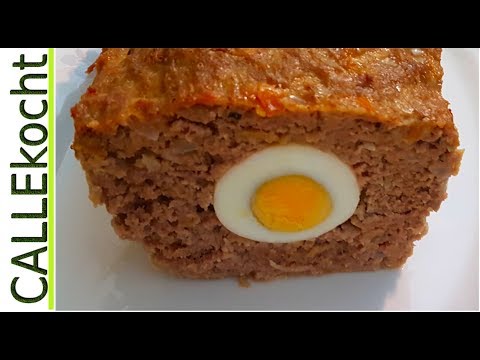 Leckerer Hackbraten aus dem Ofen zubereiten  - Falscher Hase  Rezept