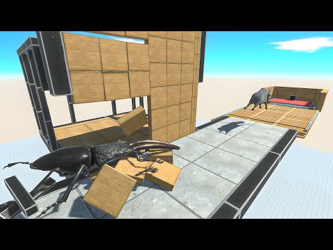 Crush The Bridge Or Giant Stag Beetle Will Get You- Animal Revolt Battle Simulator