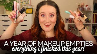 ALL MY MAKEUP EMPTIES FROM THIS YEAR! *Every* Empty Product I've Finished In The Last 12 Months!