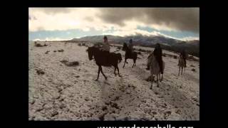preview picture of video 'Freedom in the snow!!  Horse riding in Gredos, Hoyos del Espino, Avila , Spain'