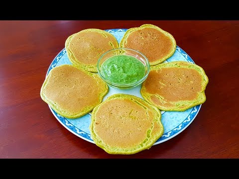 How To Make Savoury Pancakes | Pancake Series | Spinach Pancakes with Mint Chutney | Gluten-free