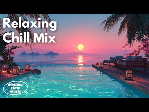 Drifting Lights & Poolside Dreams | Chill House & Relaxing Ocean BGM
