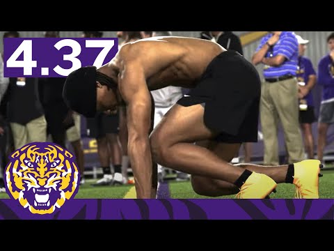 Derek Stingley Jr. 40 at LSU Pro Day