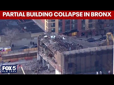 Partial building collapse in the Bronx