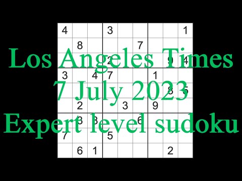 FLUKE WARNING see comments Sudoku solution – Los Angeles Times sudoku 7 July 2023 Hard level