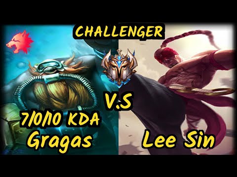 Spirit (GRAGAS) vs LEE SIN - 7/0/10 KDA JUNGLE CHALLENGER GAMEPLAY - KR