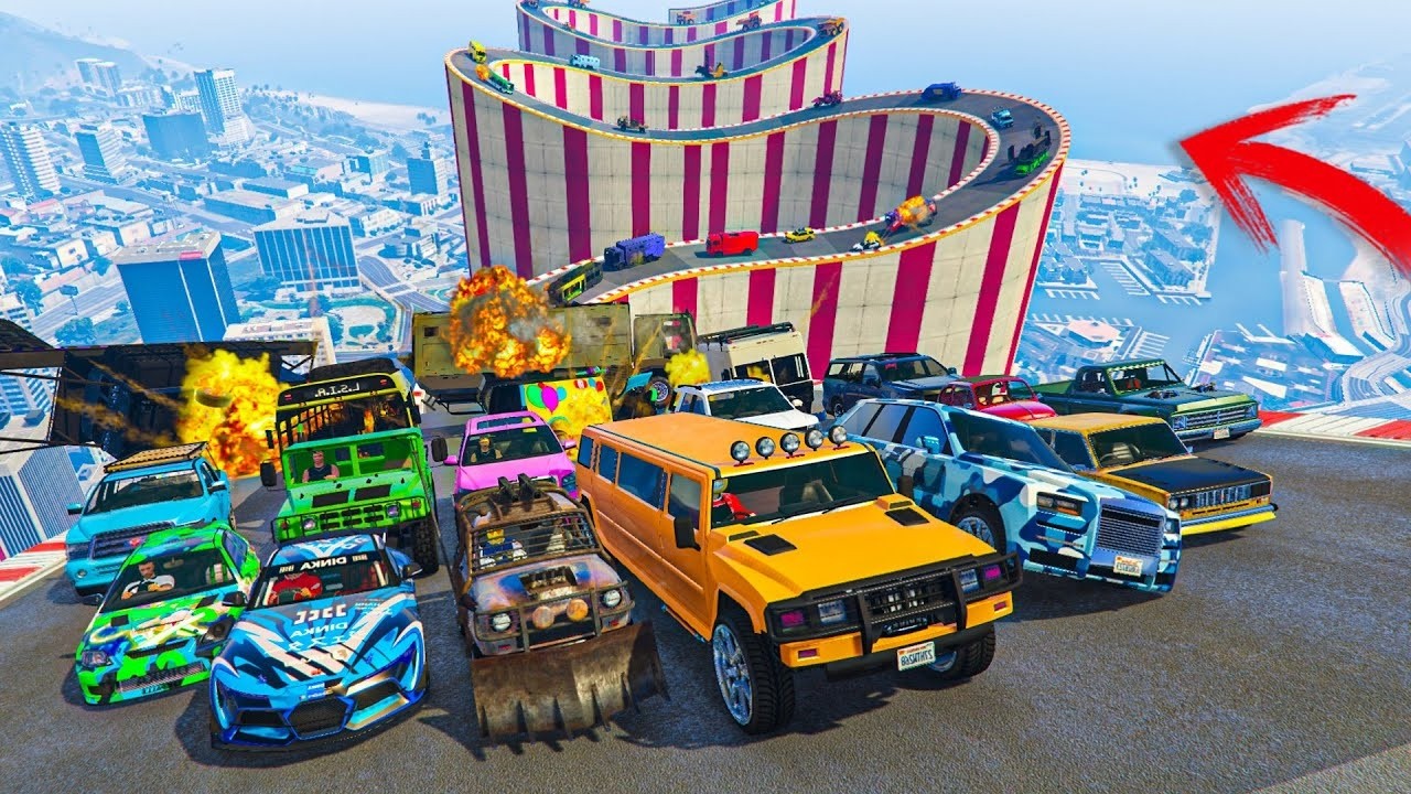 EL ÚLTIMO EXPLOTA CON COCHES ALEATORIOS! ME CAIGO?? - GTA 5 ONLINE