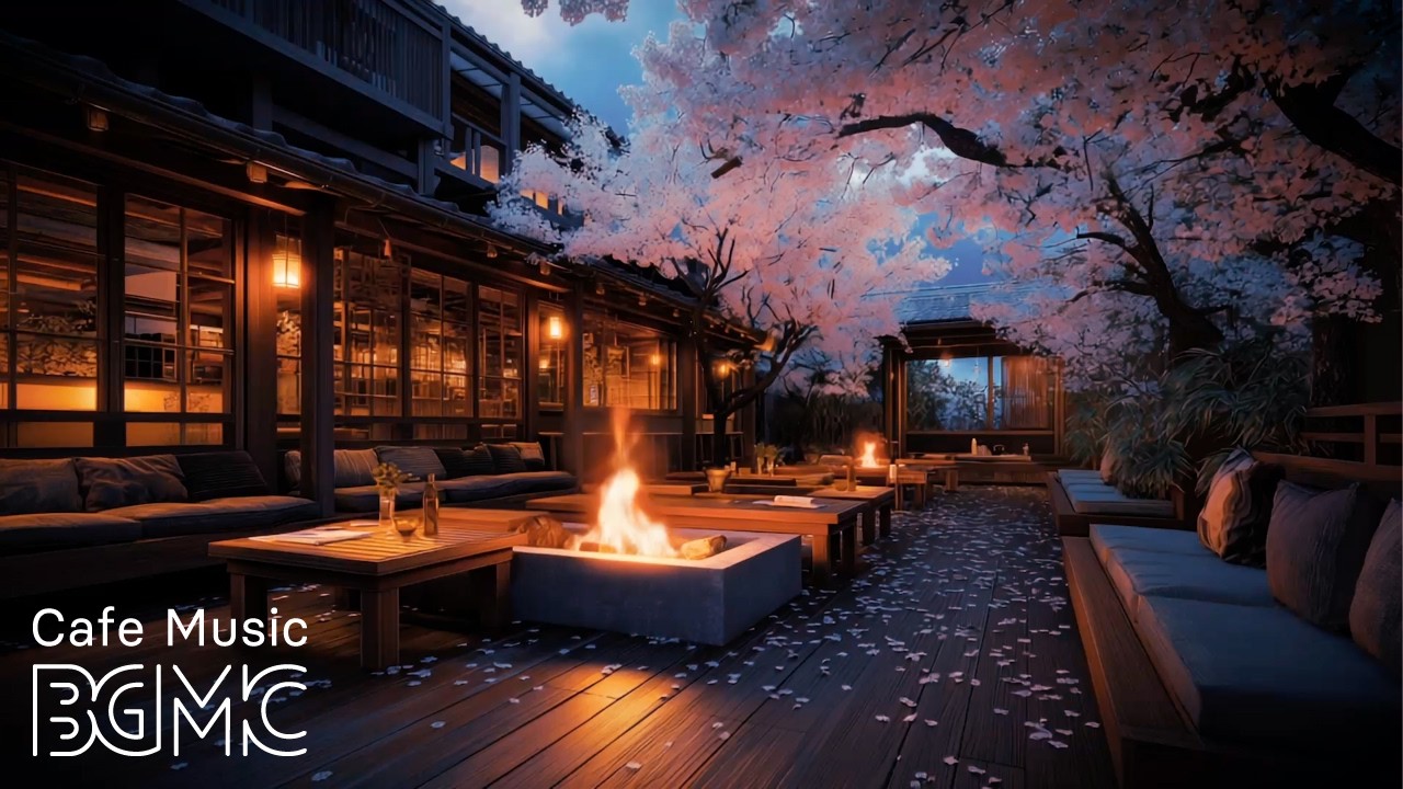 Cozy Spring Terrace & Smooth Jazz ☕ Relaxing Café Music for Sleep & Study