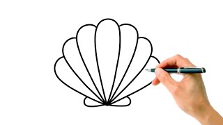 How To Draw A Seashell 🐚 Very Easy For Kids Drawing & Coloring Tutorial
