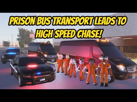 Greenville, Wisc Roblox l Prison Bus Transport Convoy HIGH SPEED POLICE CHASE Roleplay