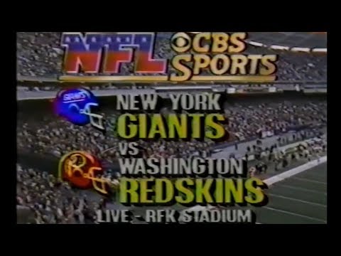 1986 NFL on CBS Intro - Giants vs Redskins