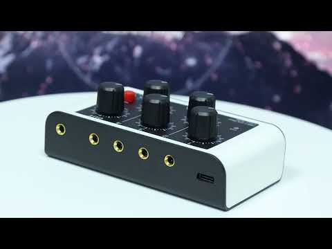Douk Audio MC5 PRO Mini Stereo 4 Channel Line Mixer Headphone Monitoring Club Live Studio Recording