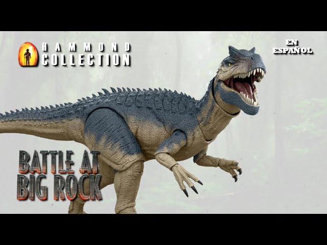 Vídeo relacionado con Mattel Jurassic World Colección Hammond Alosaurio Figura de acción de dinosaurio, diseño de película de primera categoría con ojos de cristal y cola con cable, 19 puntos de articulación, JCG13