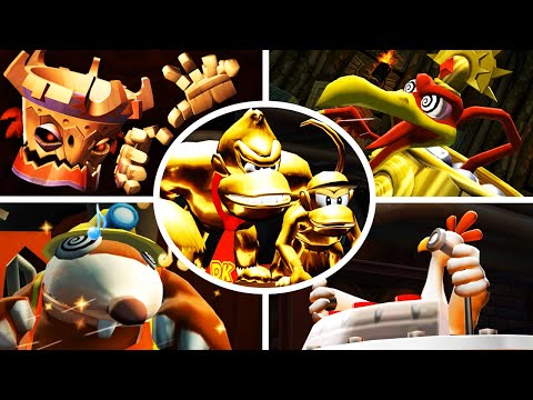 Donkey Kong Country Returns - Gold Kongs Vs All Bosses