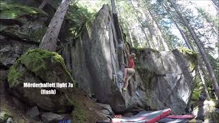 Video thumbnail of Mörderballet light, 7a . Magic Wood