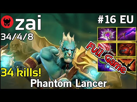 34 kills! zai [Secret] plays Phantom Lancer!!! Dota 2 Full Game 7.21