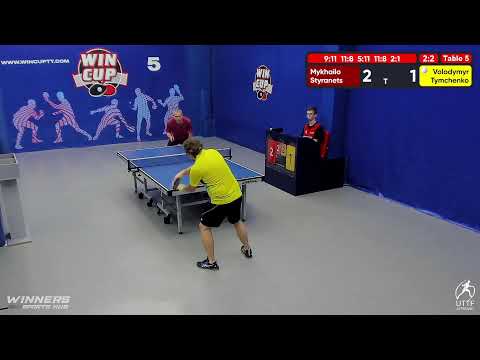 23:30  Стиранец Михаил 2-3 Тимченко Владимир  стол 5  ЮГ-6  02.08.22