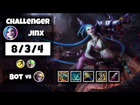 Jinx Gameplay Challenger Replay S11 - 11.8 Bot Lane (8/3/4) - KOREAN