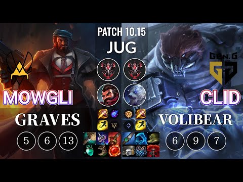 VIT Mowgli Graves vs GEN Clid Volibear Jungle - KR Patch 10.15