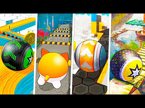 Going Balls vs Rolling Ball Sky Escape vs GyroSphere Trials vs Rollance - Squid Race - Who Would Win