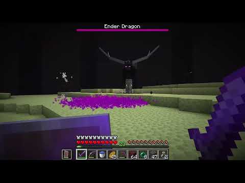 Minecraft Java - Ender Dragon Boss fight - (Hard Mode)