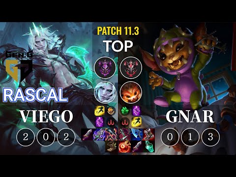 GEN Rascal Viego vs Gnar Top - KR Patch 11.3