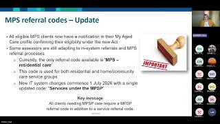 Multi-Purpose Services Program (MPSP) Webinar 14: Aged Care Reforms: Impacts on the MPSP & providers