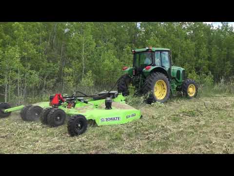 Schulte GX-150 15' Rotary Mower Cutting Brush and Grass