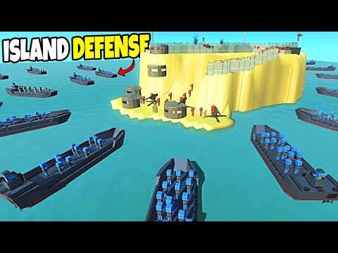 Epic ISLAND Beach Invasion into FORT DEFENSE! - Ancient Warfare 3