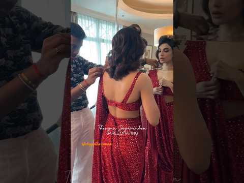 actress Samantha with saree draping artist thiviyan jayaroopan #shorts #video #reel #ytshorts #bts