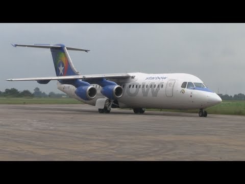 Starbow BAE146-300 Aircraft Turnaround at Kumasi Airport (KMS), Ghana