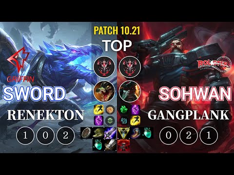 GRF Sword Renekton vs KT SoHwan Gangplank Top - KR Patch 10.21