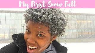 Jamaican sees snow for the first time!