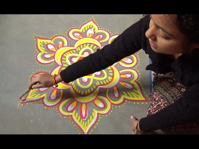 Beautiful chowpurna rangoli design