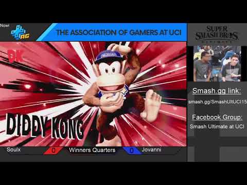 Smash Ultimate @ UCI #15 - Jovanni (Diddy Kong) vs SoulX (Peach, Daisy) Winners Quarter Finals -