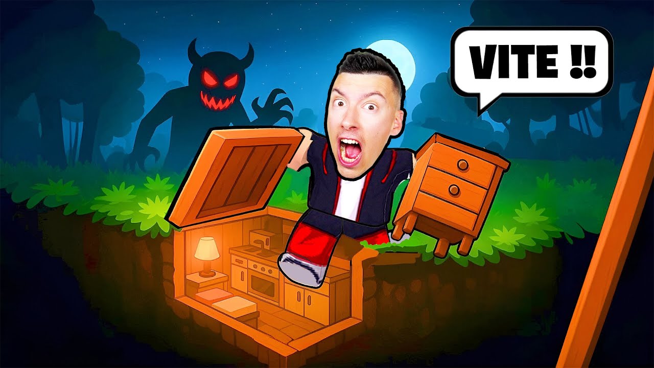 BRING FURNITURE BACK INTO THE BUNKER DURING THE DAY, BUT DON'T STAY OUTSIDE AT NIGHT...!! 😨💀😱 ROBLOX