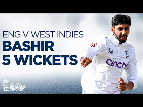 Youngest England Man To Take a Five-Wicket Haul In a Home Test | Shoaib Bashir's 5-41 vs West Indies