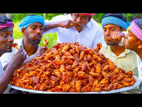 SPICY CHICKEN WINGS | Hot & Sweet Chicken Recipe Cooking In Village | Spicy Honey Chicken Wings Fry